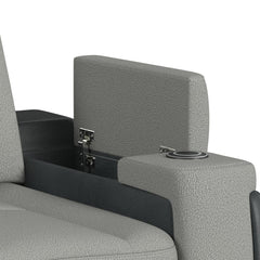 Lantana Rocky Cement/Charcoal Power Motion Recliner with Power Headrest, LED, Wireless Charger and Cup Holder - Ornate Home