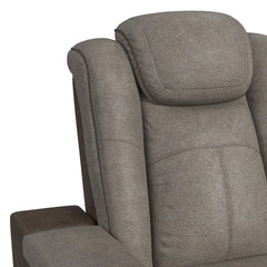 Lantana Rocky Grey/Brown Power Motion Recliner with Power Headrest, LED, wireless Charger and Cup Holder - Ornate Home