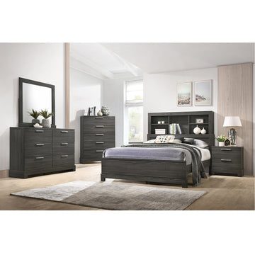 Lantha Gray Oak Nightstand - Ornate Home
