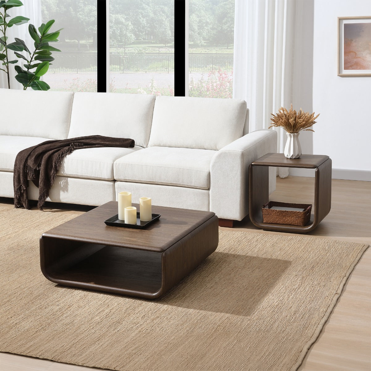 Lanza Dark Walnut Coffee Table - Ornate Home