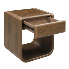 Lanza Dark Walnut End Table w/Drawer - Ornate Home