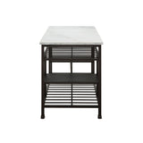 Lanzo Marble & Gunmetal Kitchen Island (Counter) - Ornate Home