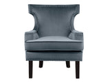 Lapis Gray Velvet Accent Chair - Ornate Home