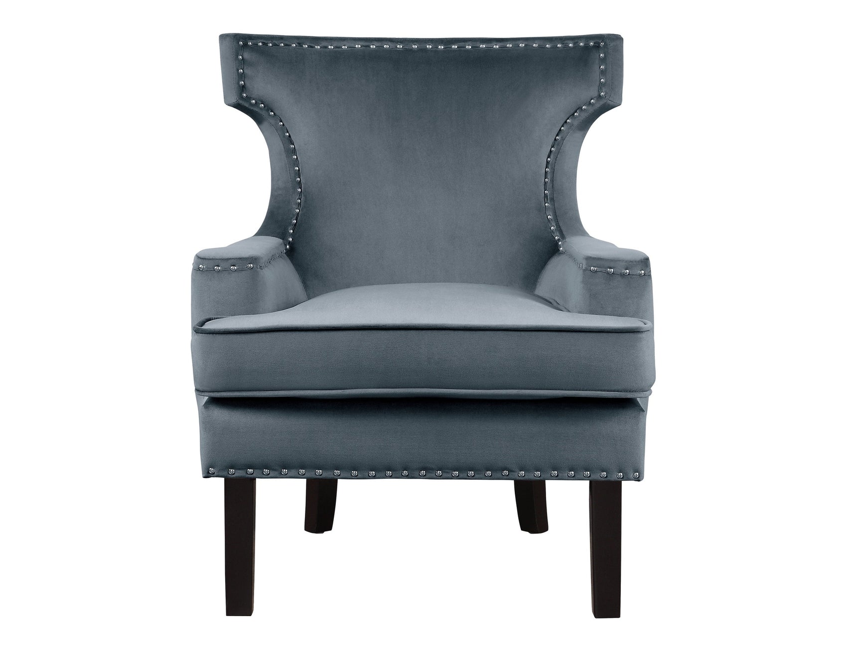 Lapis Gray Velvet Accent Chair - Ornate Home