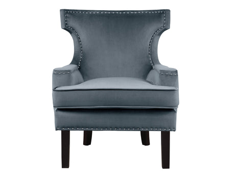 Lapis Gray Velvet Accent Chair - Ornate Home