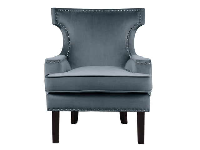 Lapis Gray Velvet Accent Chair - Ornate Home