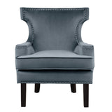 Lapis Gray Velvet Accent Chair - Ornate Home