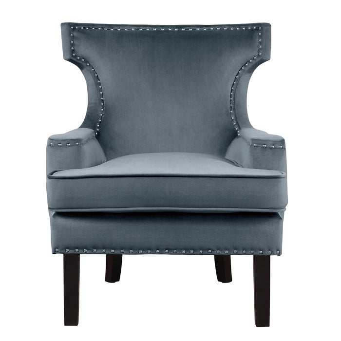 Lapis Gray Velvet Accent Chair - Ornate Home