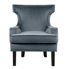 Lapis Gray Velvet Accent Chair - Ornate Home