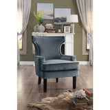 Lapis Gray Velvet Accent Chair - Ornate Home