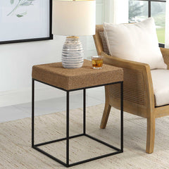 Laramie Brown Rustic Rope Accent Table - Ornate Home