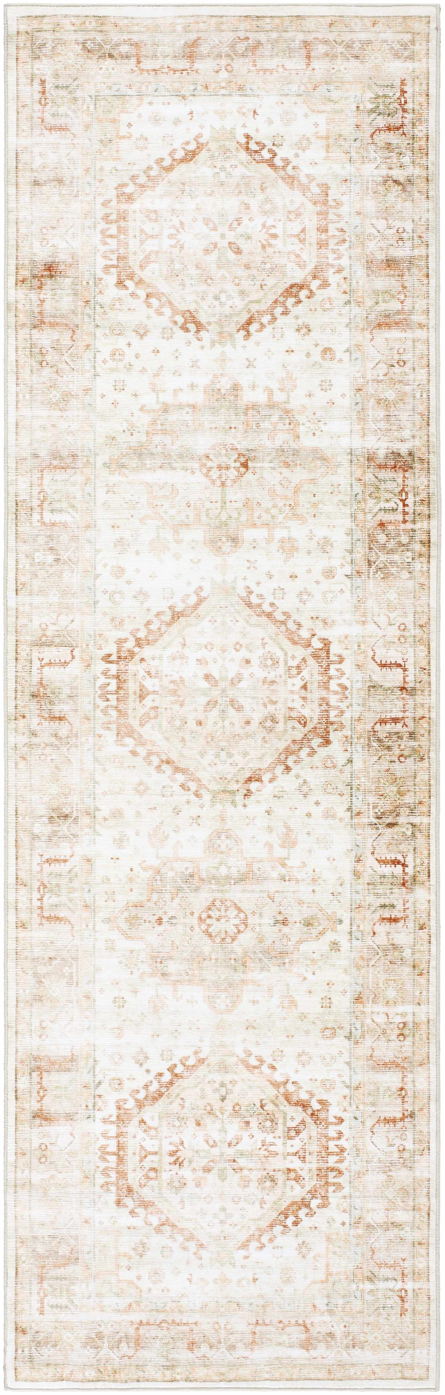 Laran Rust Distressed Washable Area Rug - Clearance - Ornate Home