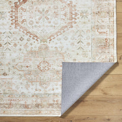 Laran Rust Distressed Washable Area Rug - Clearance - Ornate Home