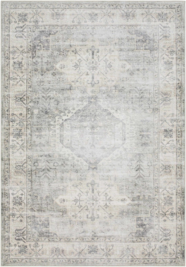 Laran Sage Distressed Washable Area Rug - Clearance - Ornate Home