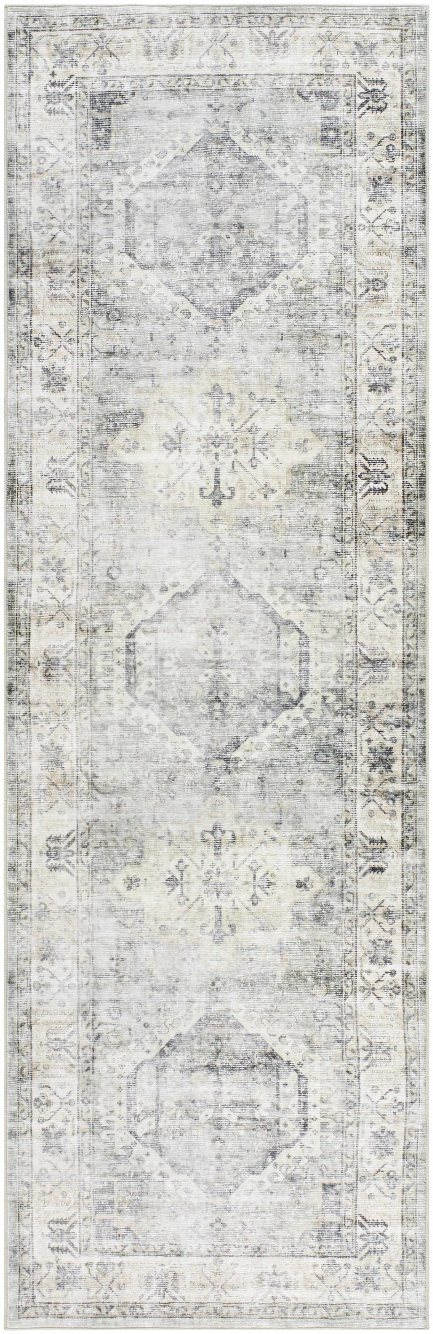 Laran Sage Distressed Washable Area Rug - Clearance - Ornate Home