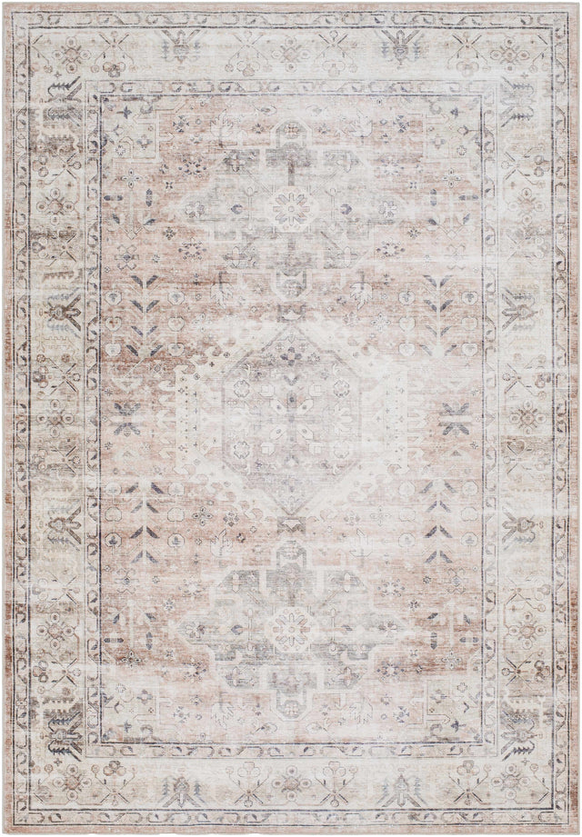 Laran Taupe Distressed Washable Area Rug - Clearance - Ornate Home