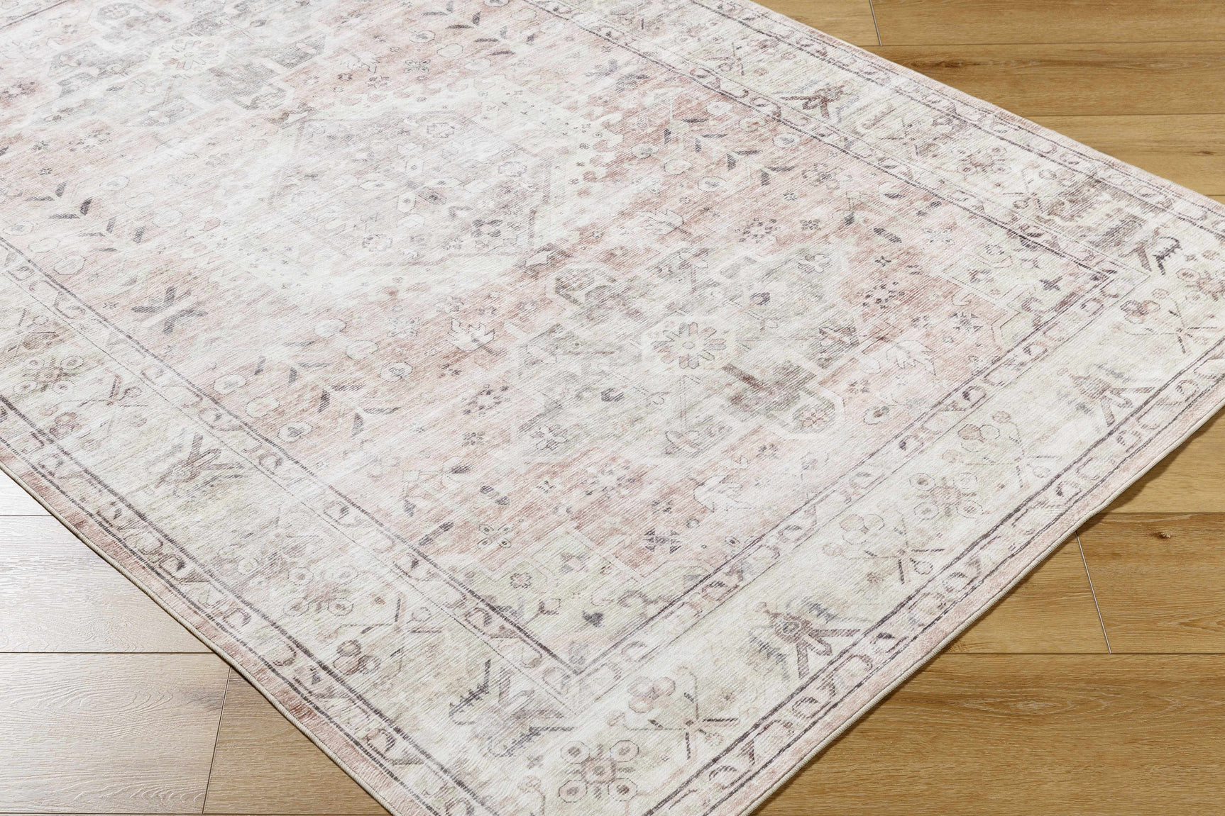 Laran Taupe Distressed Washable Area Rug - Clearance - Ornate Home