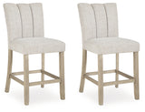 Larawyn Bisque Counter Height Barstool (Set of 2) - Ornate Home