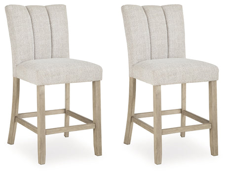 Larawyn Bisque Counter Height Barstool (Set of 2) - Ornate Home