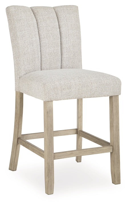 Larawyn Bisque Counter Height Barstool (Set of 2) - Ornate Home