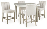 Larawyn Bisque Counter Height Dining Table and 4 Barstools - Ornate Home