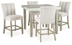 Larawyn Bisque Counter Height Dining Table and 4 Barstools - Ornate Home