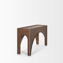 Laraya Dark Brown Wood Arched Console Table