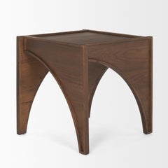 Laraya Medium Brown Wood with Arches End Table