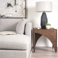Laraya Medium Brown Wood with Arches End Table