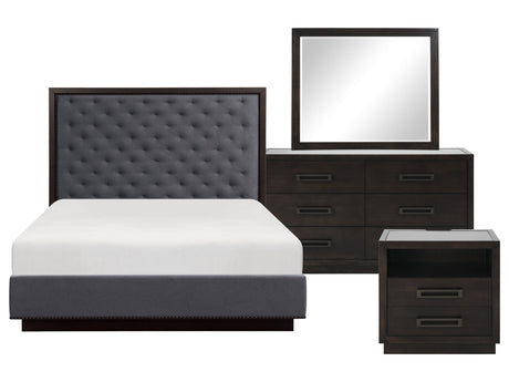 Larchmont Charcoal 4-piece Queen Bedroom Set - Ornate Home