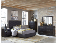 Larchmont Charcoal Queen Bed - Ornate Home