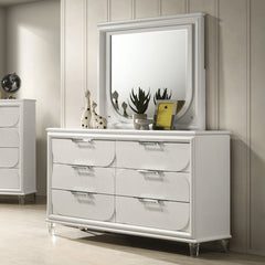 Lareina Pearl White Full 4 Piece Bedroom Set - Ornate Home