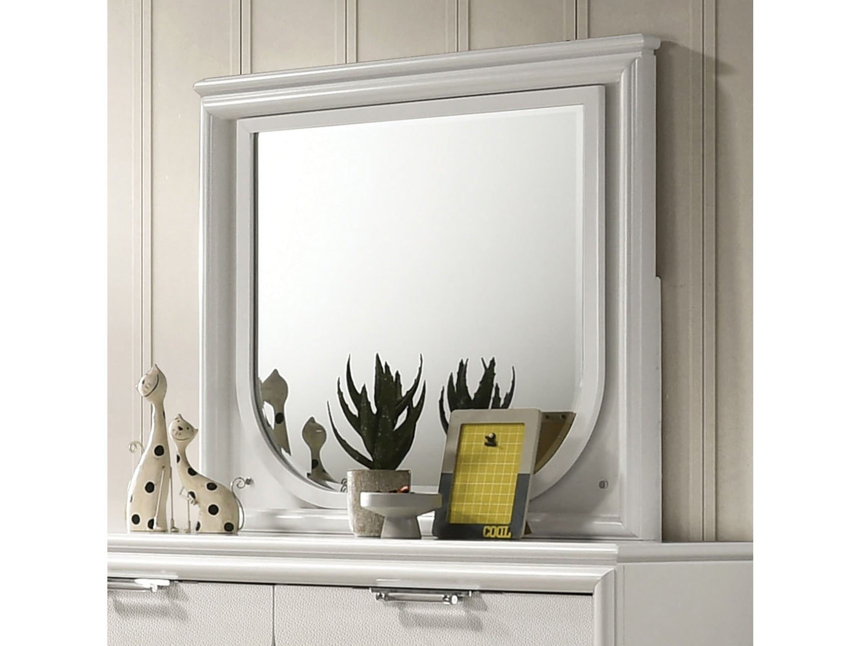 Lareina Pearl White Mirror - Ornate Home