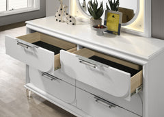 Lareina Pearl White Twin 4 Piece Bedroom Set - Ornate Home