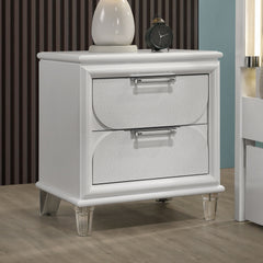 Lareina Pearl White Twin 5 Piece Bedroom Set w/Chest - Ornate Home