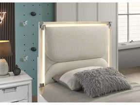 Lareina Pearl White Twin Bed - Ornate Home