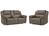 Laresview Fossil Reclining Loveseat and Oversized Recliner (Online Special Price) - Ornate Home