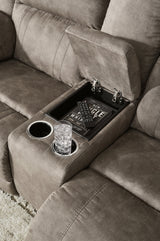 Laresview Fossil Reclining Loveseat w/Console (Online Special Price) - Ornate Home