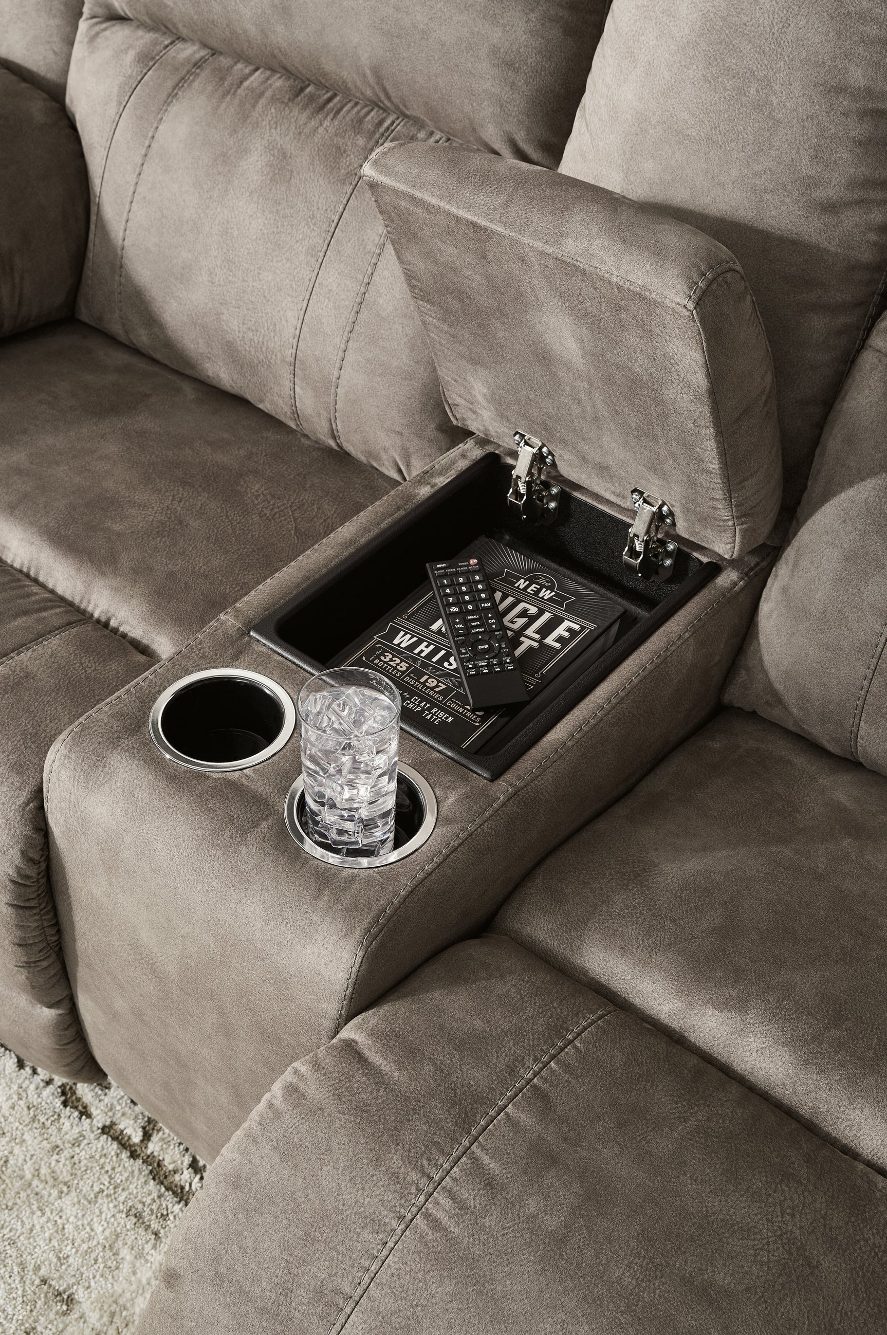 Laresview Fossil Reclining Loveseat w/Console (Online Special Price) - Ornate Home