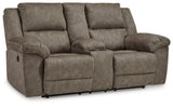 Laresview Fossil Reclining Loveseat w/Console - Ornate Home