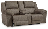 Laresview Fossil Reclining Loveseat w/Console - Ornate Home