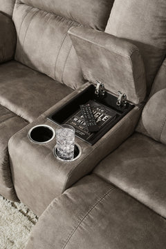 Laresview Fossil Reclining Loveseat w/Console - Ornate Home