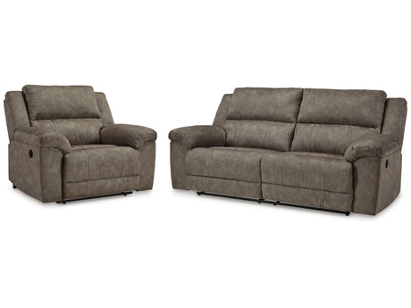 Laresview Fossil Reclining Sofa and Oversized Recliner - Ornate Home