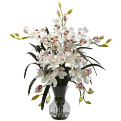 Large Cymbidium w/Vase Arrangement - Ornate Home