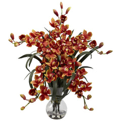 Large Cymbidium w/Vase Arrangement - Ornate Home
