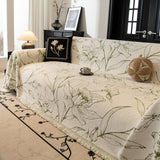 Large Floral Sofa Cover Throw Blanket, Plush Jacquard Non-Shedding Couch Cover for Pets - Ornate Home