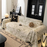 Large Floral Sofa Cover Throw Blanket, Plush Jacquard Non-Shedding Couch Cover for Pets - Ornate Home