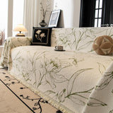 Large Floral Sofa Cover Throw Blanket, Plush Jacquard Non-Shedding Couch Cover for Pets - Ornate Home