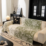 Large Floral Sofa Cover Throw Blanket, Plush Jacquard Non-Shedding Couch Cover for Pets - Ornate Home