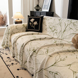 Large Floral Sofa Cover Throw Blanket, Plush Jacquard Non-Shedding Couch Cover for Pets - Ornate Home